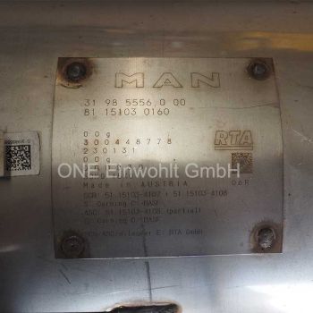 Gebrauchter MAN Euro 6 Auspuff, Abgasschalldämpfer, Typenschild 81151030160